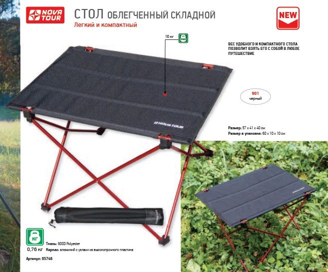 Стол складной, облегченный