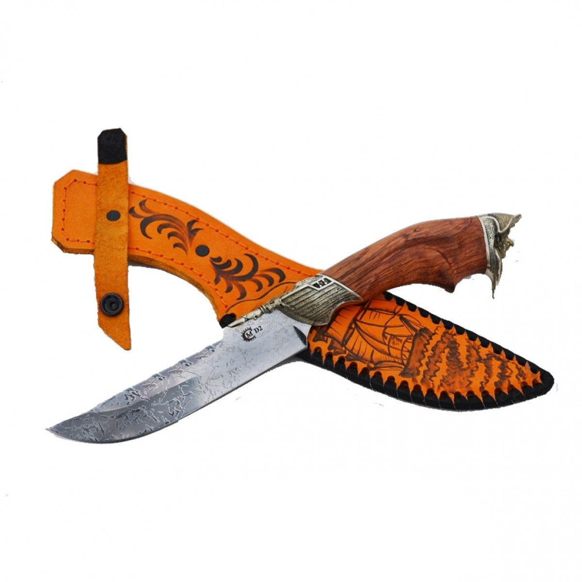 Нож Путник ст. D2, литье "пират", резая рукоять из ЦПД